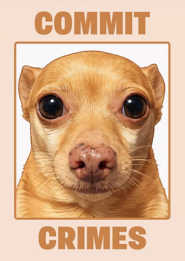 Chihuahua Dog 'Commit Crimes' Poster