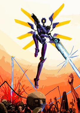 Robot Warrior in Battle