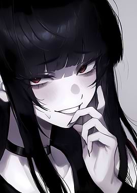 Anime Girl with Red Eyes