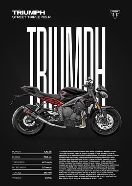 Triumph Street Triple 765 R Motorcycle Poster