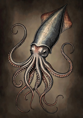 Illustration of a Kraken Squid