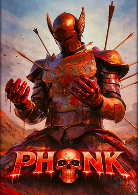 Bloody Knight with Arrows and Skull