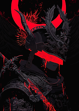 Dark Knight with Red Accents