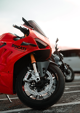 Red Ducati Motorcycle
