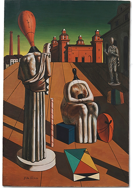 Metaphysical Painting with Statues and Architecture