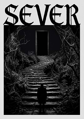 Dark Stairway to a Mysterious Door