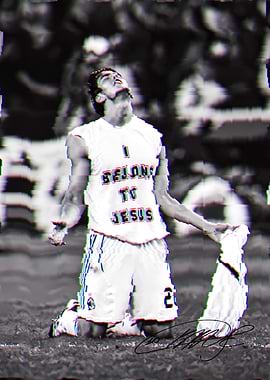 Athlete kneeling with inspirational message