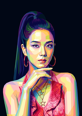 Colorful Pop Art Portrait of a Jisoo BLACKPINK