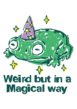 Weird but Magical Frog Poster, Cute Wizard Frog Wall Art, Whimsical Fantasy Illustration