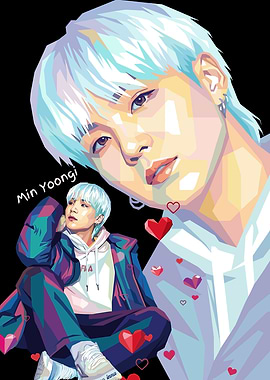 Min Yoongi Pop Art Portrait