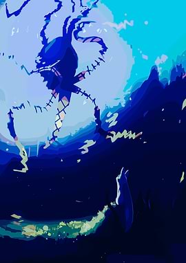 Creature and Fox Under Moon