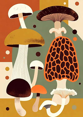 Abstract Mushroom Art