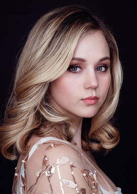 Portrait of a Brec Bassinger with Blonde Hair