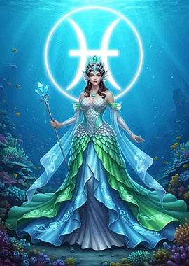 Pisces Zodiac Mermaid Queen