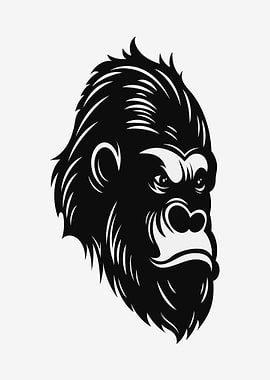 Gorilla Head Illustration