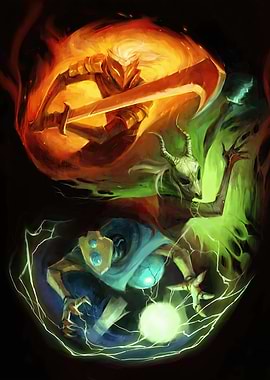 Fantasy Characters in Elemental Combat