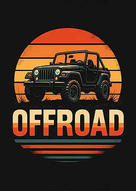 Offroad Jeep Sunset Graphic