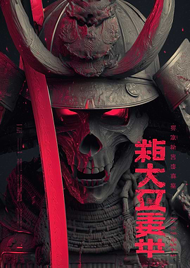 Demonic Samurai with Glowing Eyes