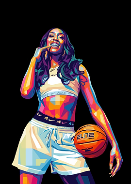 Aja Wilson Basketball Player Pop Art