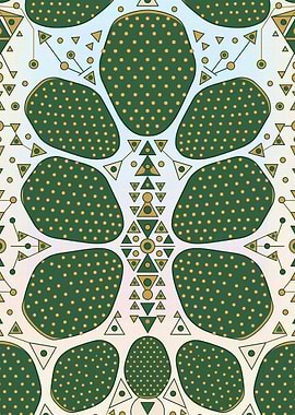Abstract Geometric Cactus Pattern