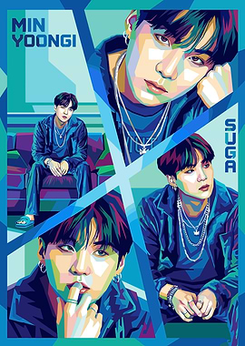 Min Yoongi Pop Art Portrait