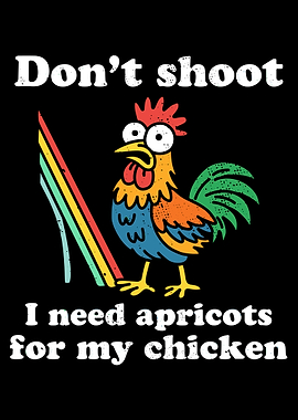 Don't Shoot Chicken Poster, Funny Cartoon Chicken Wall Art, Quirky Humorous Print
