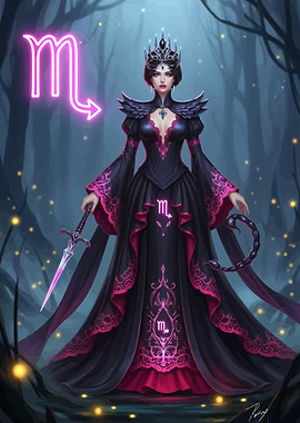 Scorpio Queen in Dark Forest