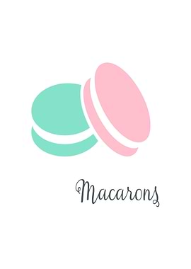 Pink and Teal Macarons with Text