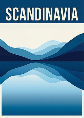 Scandinavia Abstract Landscape Poster