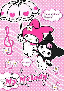 My Melody and Kuromi with Umbrella