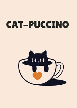 Cute Cat-Puccino Coffee Cup