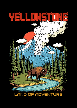 Yellowstone National Park Bison Landscape