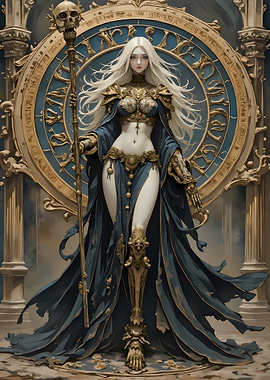 Fantasy Sorceress with Skull Staff