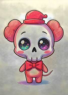 Cute Skull Mouse Character