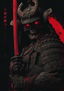 Demonic Samurai with Red Katana