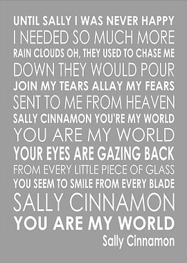 Sally Cinnamon Text Art