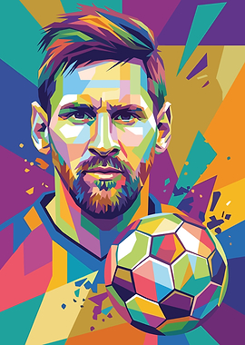 Lionel Messi Pop Art Portrait