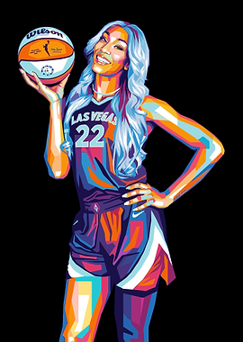 Aja Wilson Wpap Pop Art Portrait