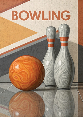 Retro Bowling Poster