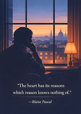 Man contemplating city at sunset