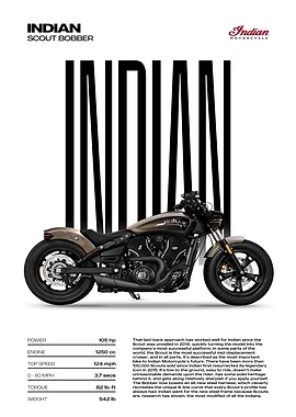 Indian Scout Bobber Motorcycle Poster