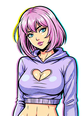 Anime Girl in Hoodie