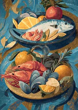 Seafood and Fruit Mosaic