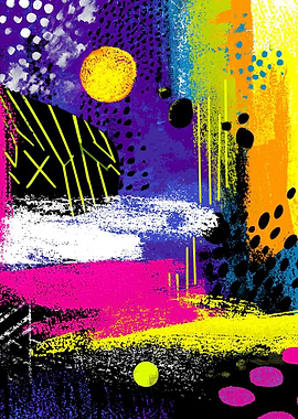 Vibrant Abstract Paint Splatter Art