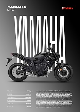 Yamaha MT-07 Motorcycle Poster