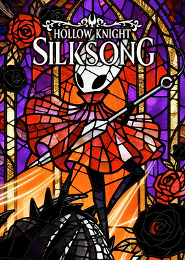 Hollow Knight Silksong Stained Glass Art