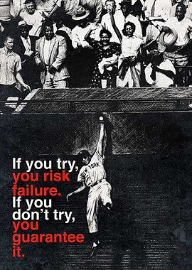 Inspirational Poster – “Not Trying Guarantees Failure” Motivational Wall Art