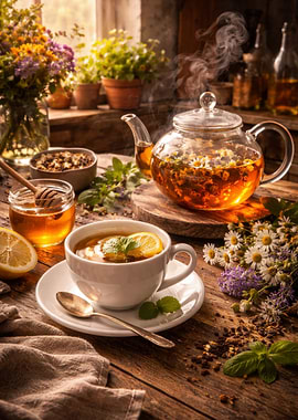 Herbal Tea with Honey and Lemon