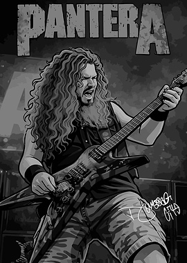 Pantera Dimebag Darrell Guitarist Illustration