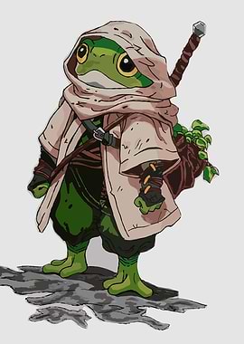 Fantasy Frog Warrior with Sword